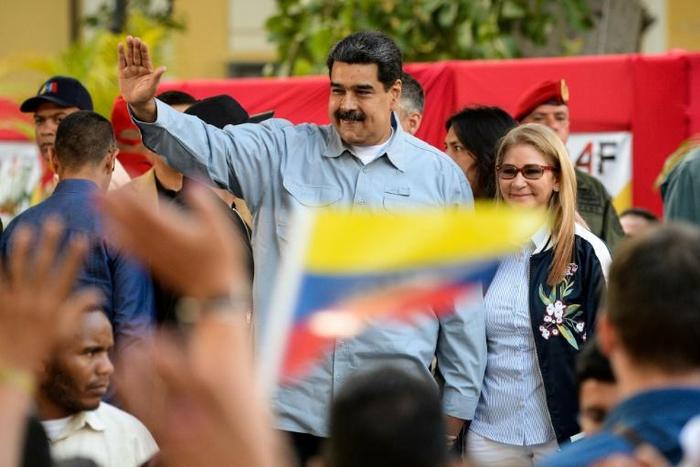 Venezuelan President Nicolas Maduro holds a rally as the US increases its efforts to bolster his opposition rival, Juan Guaido