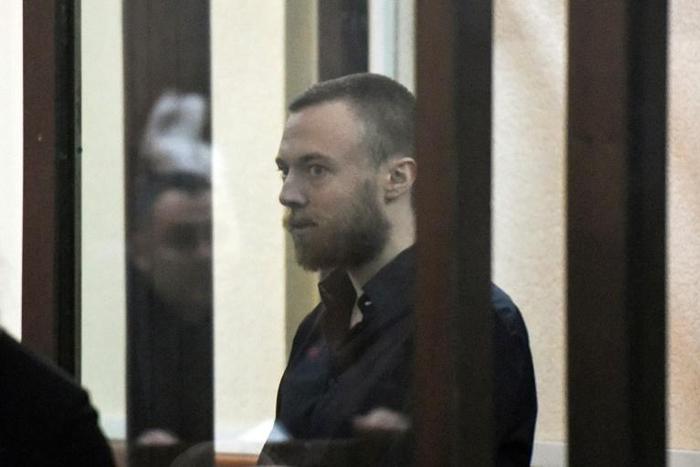 British citizen Jack Shepherd, pictured during an extradition hearing in Tbilisi, Georgia in March 2019, was convicted of manslaughter for the death of a woman he took on a date in his speedboat on the River Thames