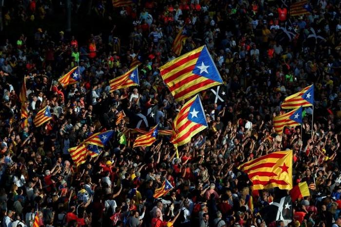 The region's erstwhile president Carles Puigdemont -- who fled to Belgium shortly after the declaration of independence -- is not among the group