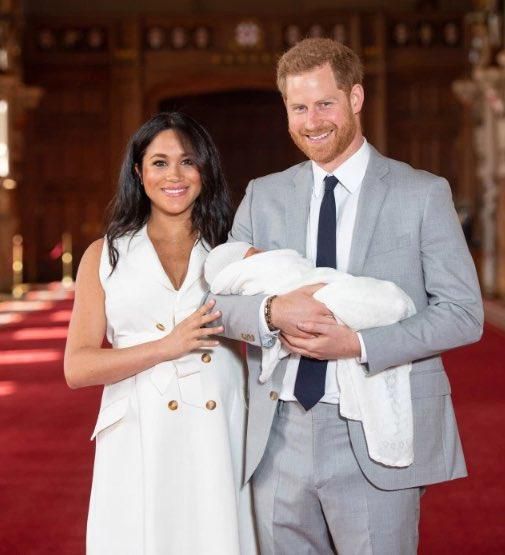 First picture of Duke and Duchess of Sussex's boy as world awaits name
