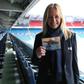 Hege Jorgensen, former sports manager in Kolbotn IL where she briefly trained Ada Hegerberg and current chief executive of the Women's Football Association in Norway, holds a photograph of Ada Hegerberg as a young player
