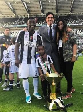 Kwadwo Asamoah and family celebrate Serie A title