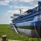 The dredger MV Mango Tree, tasked with removing water weeds on Lake Victoria and turning them into fertiliser, lands at the Kisumu Port docks.