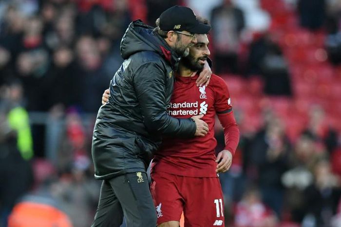 Jurgen Klopp hailed Mohamed Salah's "unbelievable record" for Liverpool