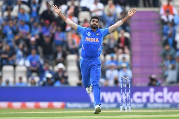 India's Jasprit Bumrah celebrates after dismissing South Africa's Hashim Amla in their World Cup match in Southampton