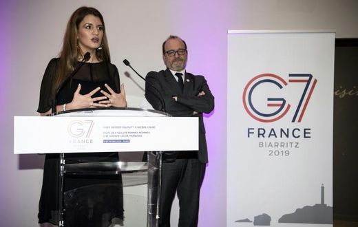 French Junior Minister for Gender Equality Marlene Schiappa (pictured May 9, 2019) said the declaration "marks the clear aim of making gender equality a major global cause"