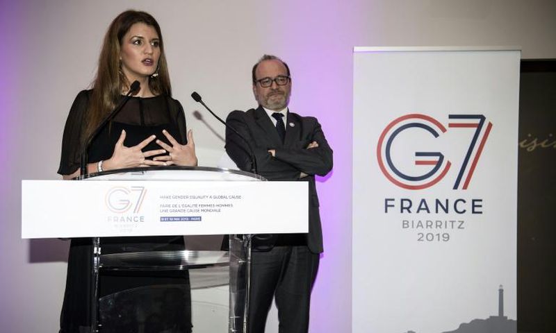 French Junior Minister for Gender Equality Marlene Schiappa (pictured May 9, 2019) said the declaration "marks the clear aim of making gender equality a major global cause"