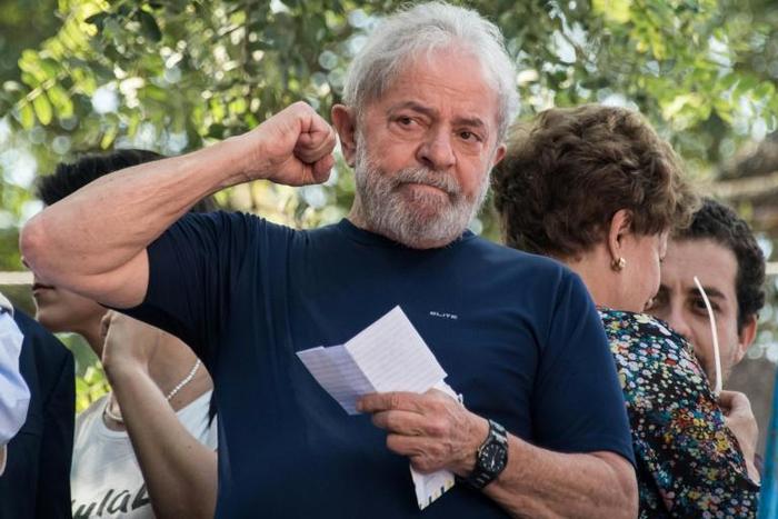 Brazilian ex-president and leftist icon Luiz Inacio Lula da Silva, pictured in 2018, has been sentenced to 25 years behind bars in two separate corruption cases