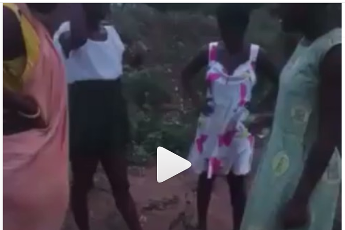 Female WASSCE candidates pour libation to curse their teachers (video)