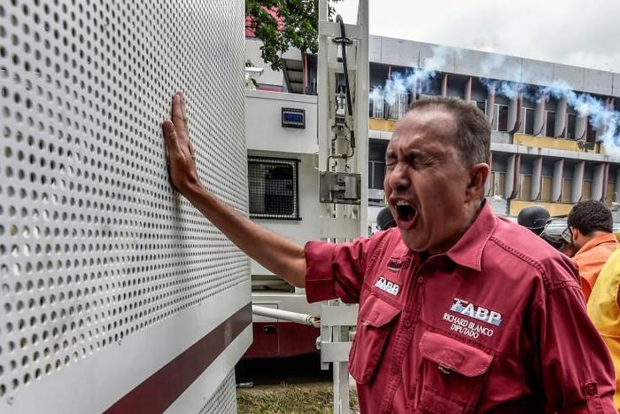 Venezuelan opposition lawmaker Richard Blanco, pictured in 2017, has sought refuge in the Argentine embassy