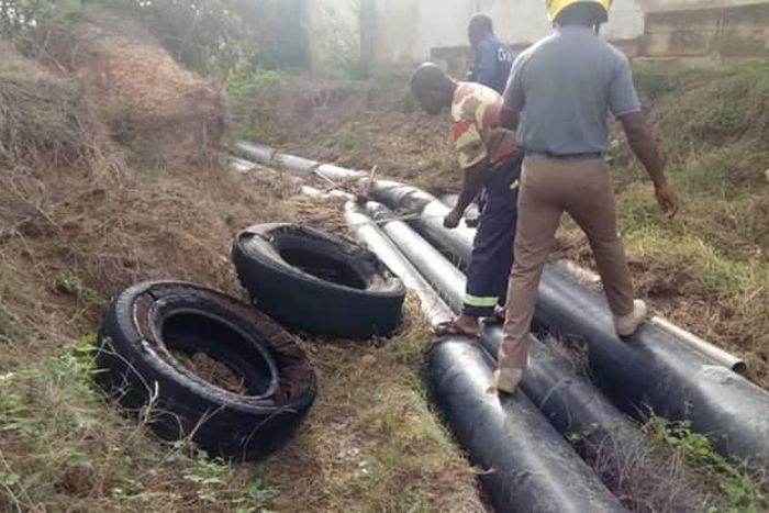 Suspected arsonists burn gas pipeline at Tema