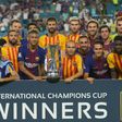 Spanish side Barcelona accepted the champions trophy in Miami for the 2017 International Champions Cup but the events promoters are suing US Soccer over sanctioning issues involving plans to stage a match in Miami involving Ecuador clubs