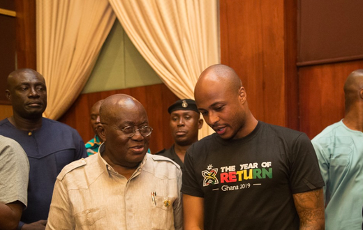 President Akufo-Addo and Black Stars captain, Andre Ayew