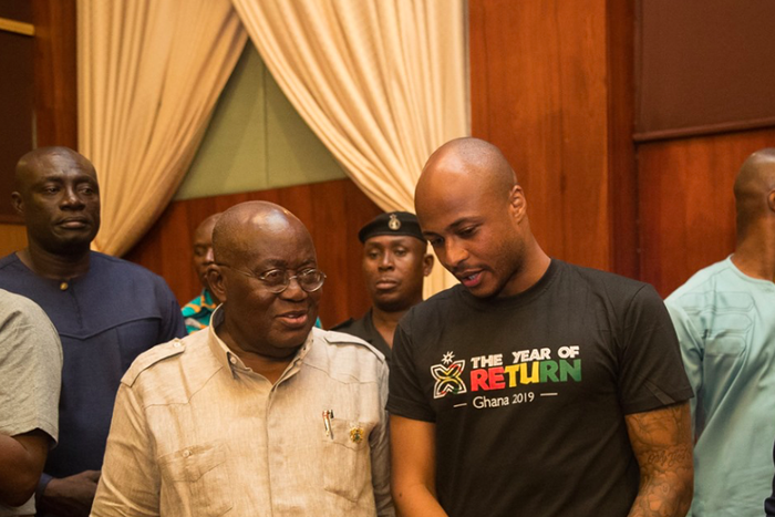 President Akufo-Addo and Black Stars captain, Andre Ayew