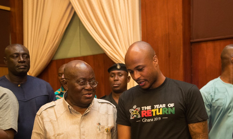 President Akufo-Addo and Black Stars captain, Andre Ayew