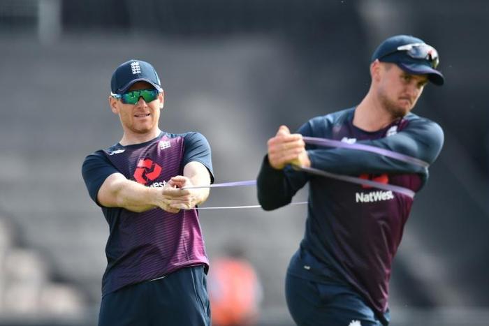 Eoin Morgan (left) is plotting World Cup glory for England