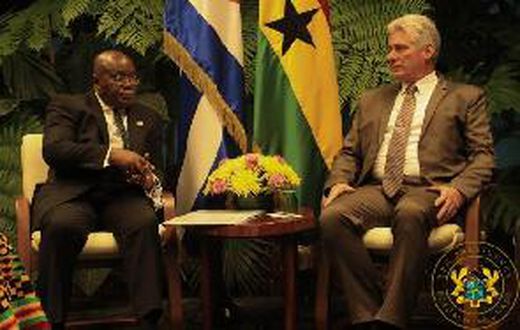 President Nana Akufo-Addo and President Miguel Diaz-Canel