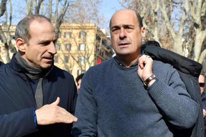 Italian politician, founding member of the Democratic Party (PD) and current President of the Lazio region, Nicola Zingaretti (R) is the leading candidate for party leadership