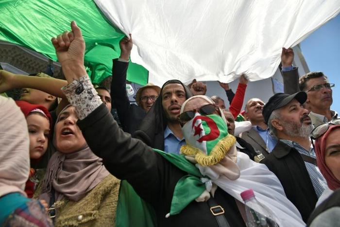 On Wednesday hundreds of people rallied outside the General Workers' Union in the capital Algiers, marking May Day