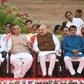 Narendra Modi (L) sits next to BJP President Amit Shah (2R) and Minister of Home Affairs of India Rajnath Singh (2L) before Modi's swearing-in ceremony as Indian Prime Minister at the President house in New Delhi on May 30, 2019