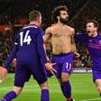 Mohamed Salah (centre) ended his goal drought in Liverpool's 3-1 win over Southampton