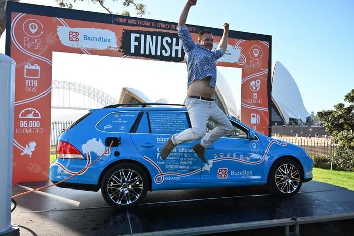 Wiebe Wakker took just over three years crossing 33 countries in his 95,000 km journey by electric car