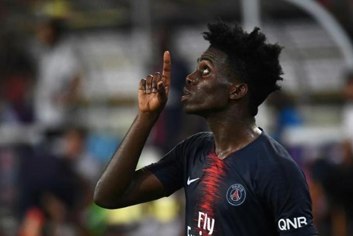 Timothy Weah, pictured August 2018, headed in the opener after 14 minutes
