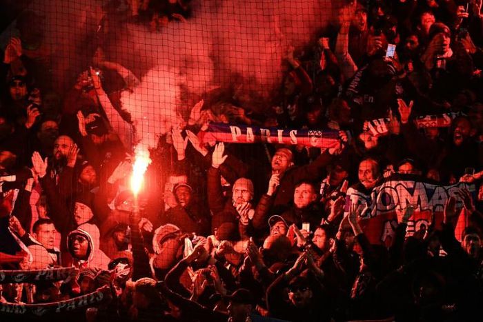 PSG lit flares during their team's win at Manchester United on Tuesday