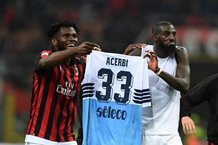 Franck Kessie and Tiemoue Bakayoko wound up Lazio defender Francesco Acerbi after AC Milan's win at San Siro