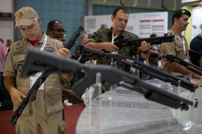 Some 450 Brazilian and foreign companies, ranging from makers of machine guns and rocket propelled grenade launchers to "target detection" technology and surveillance drones, are on display at the four-day LAAD defense and security expo