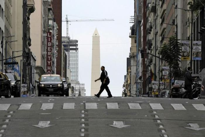Buenos Aires was largely deserted as a general strike against inflation and the loss of spending power kicked in