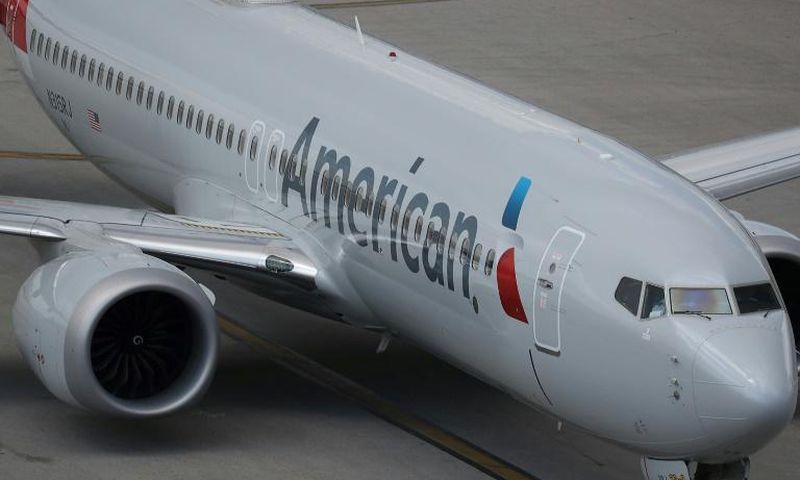 An American Airlines Boeing 737 Max 8 arrives in Miami, Florida from Washington Ronald Reagan National Airport on March 12, 2019 in Miami, Florida