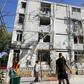 A building that was damaged during a rocket strike on the southern Israeli city of Ashkelon near the Gaza border