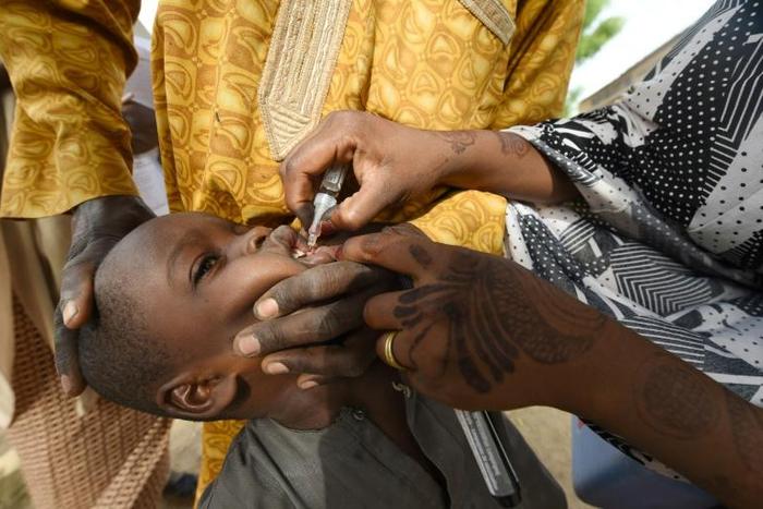 Polio is a highly infections viral disease which mainly affects young children and can only be prevented through immunisation (pictured April 2017)