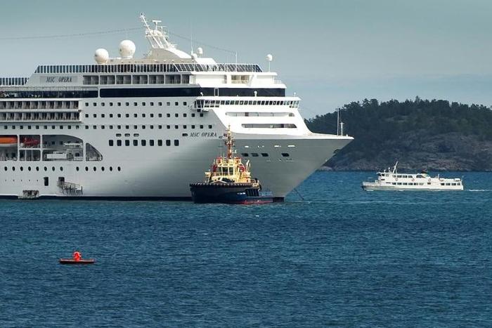 The cruise ship MSC Opera, pictured here off Sweden in 2011, knocked into a tourist boat in Venice, according to video posted online
