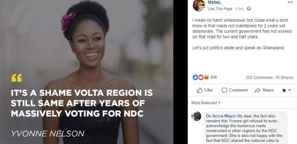 MzBel replies Yvonne Nelson