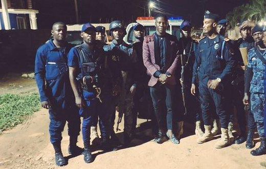 Stonebwoy with Police