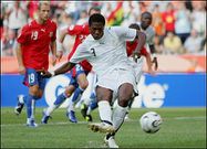 Gyan scores penalty against Czech Republic during 2006 World Cup