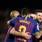 Lionel Messi and his Barcelona teammates celebrate. They have won La Liga for the fourth time in five seasons