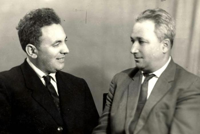 Semion Rosenfeld (L) and Alexander Pechersky (R), survivors of the Nazi death camp Sobibor, posed at un undisclosed location after World War II in this picture released by the Yad Vashem Holocaust Memorial museum.
