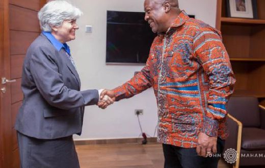 John Mahama and US Ambassador to Ghana, Stephanie S. Sullivan