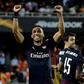 Three of the best: Pierre-Emerick Aubameyang celebrates victory