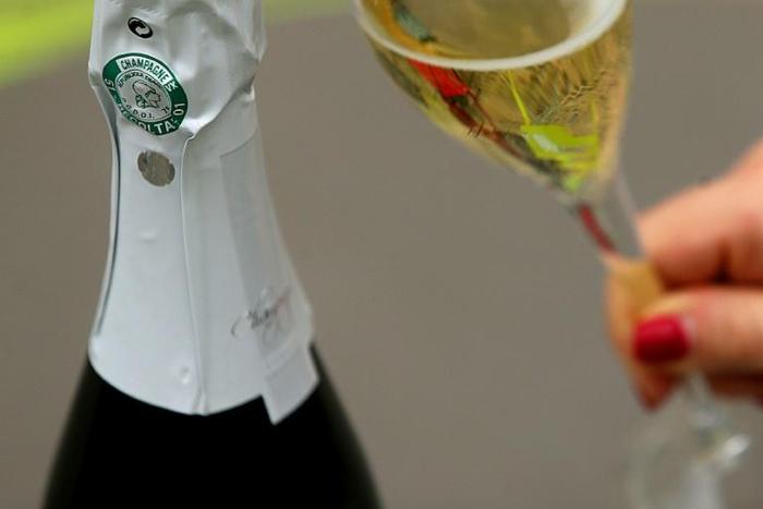 The QR code on the foil of the bottle helps champagne makers battle counterfeiters and provides a link to customers