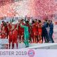 Bayern Munich celebrated a seventh straight league title on Saturday