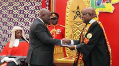 Speaker of Parliament Professor Aaron Mike Oquaye with Nana Addo