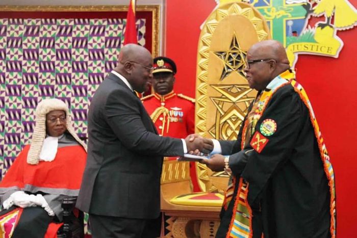 Speaker of Parliament Professor Aaron Mike Oquaye with Nana Addo