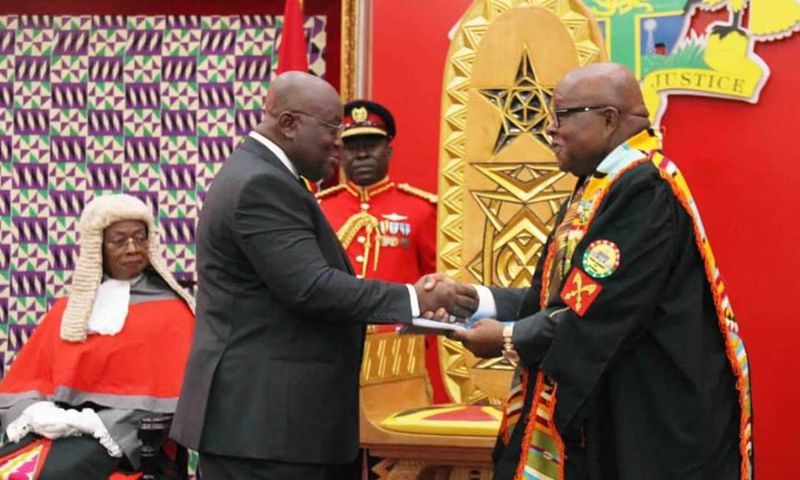 Speaker of Parliament Professor Aaron Mike Oquaye with Nana Addo