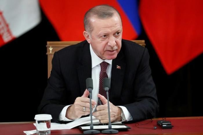 Turkish President Recep Tayyip Erdogan (pictured February 14, 2019) said that Turkey hasn't "given all the elements we have at our disposal" about journalist Jamal Khashoggi's killing