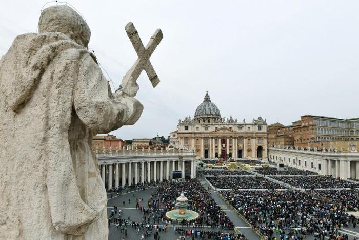 St. Peter's Square in the Vatican is pictured on Easter Sunday