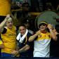 Ultra leaders Rafael Di Zeo, centre, and Mauro Martin, second right, were the Boca fans banned